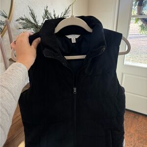 Black Corduroy Puffer Vest